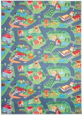 Dywan dla dzieci uliczki miasteczko B-601 Flannel Printed