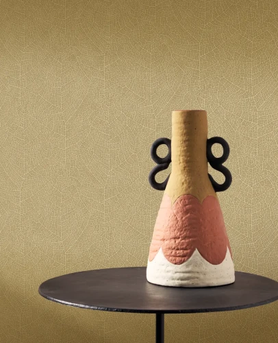 Żółta tapeta wzór organiczny Casadeco Vegetals 201282525 Nola.webp