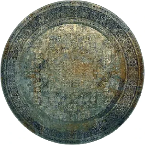 Dywan wełniany okrągły Dywilan Omega Mamluk dark blue