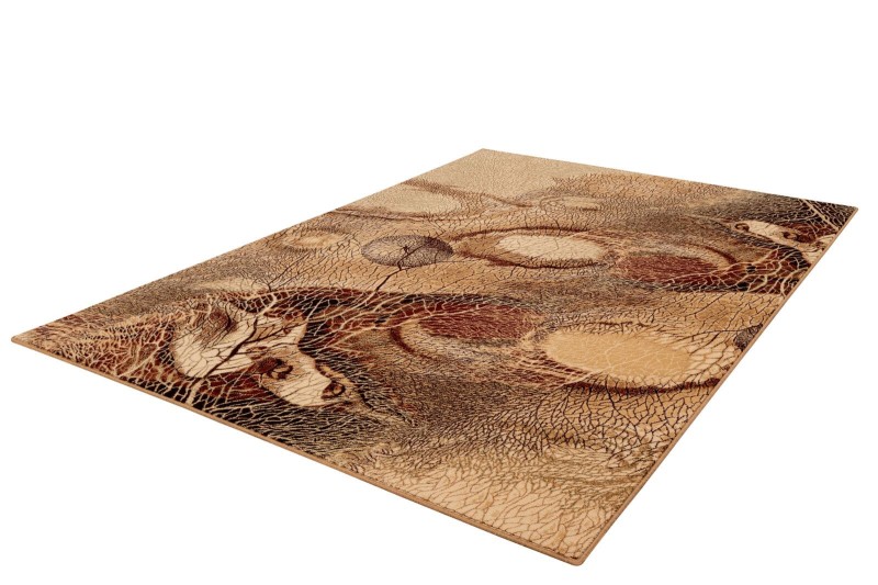 Dywan wełniany Agnella Isfahan Bellona kolor bursztyn i rozmiar 2x3m - zdjęcie dywanu pod kątem