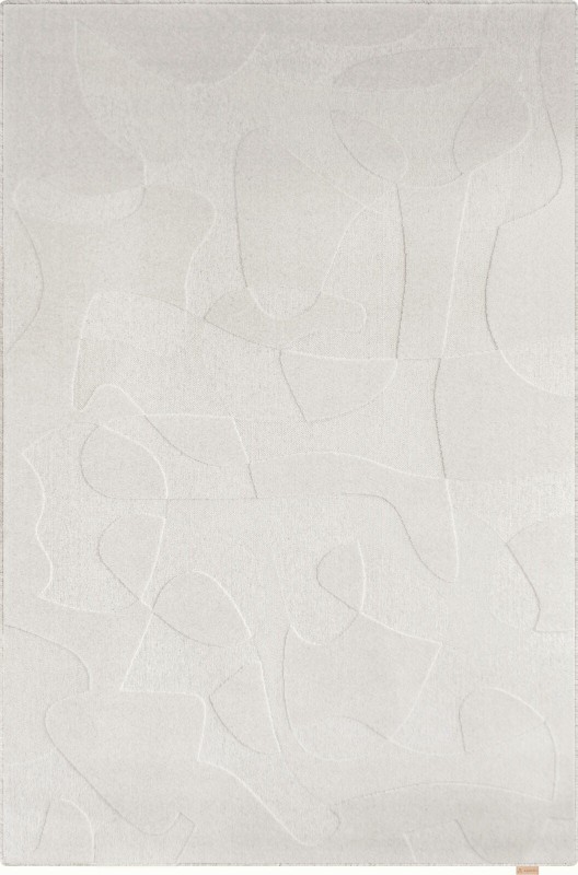 Dywan wełniany jasny szary Agnella Ladnini Morphic Botanica - kształt prostokąt
