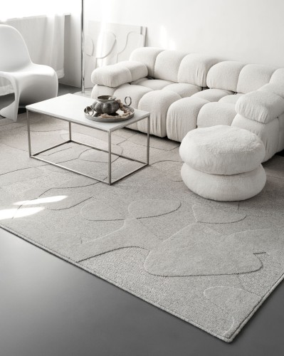 Dywan wełniany Agnella Ladnini Morphic Botanica jasny szary dywanywitek (3)