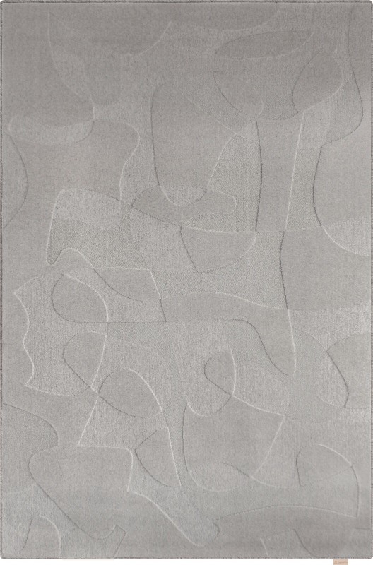 Dywan wełniany Agnella Ladnini Morphic Botanica - kolor szary kształt prostokąt