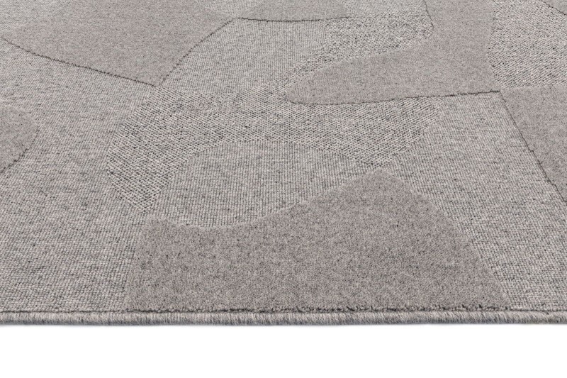 Dywan wełniany Agnella Ladnini Morphic Botanica szary - zbliżenie na runo 3D