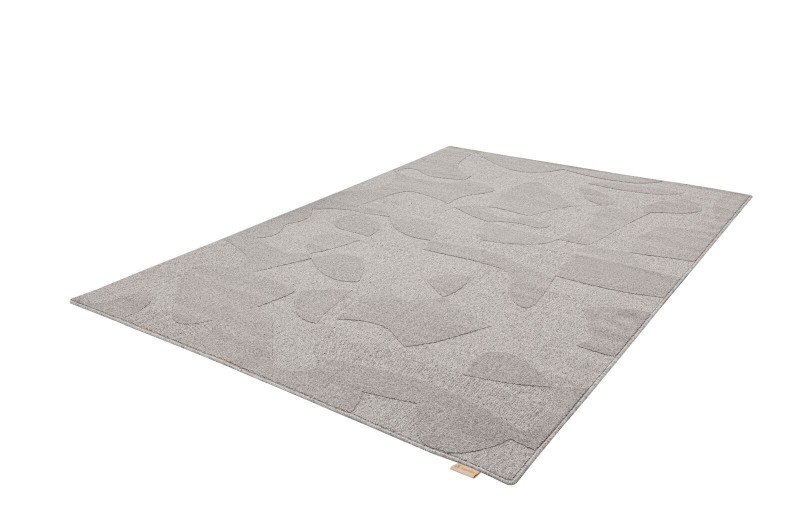 Dywan wełniany Agnella Ladnini Morphic Botanica szary - zdjęcie pod kątem