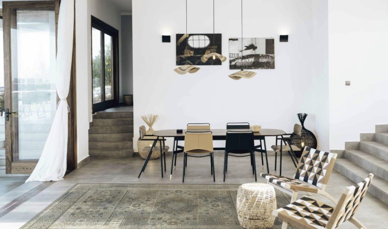 Dywan wełniany Dywilan Moon Mamluk silver w salonie