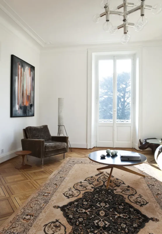 Dywan wełniany Agnella Isfahan Brenda jasny beż w aranżacji