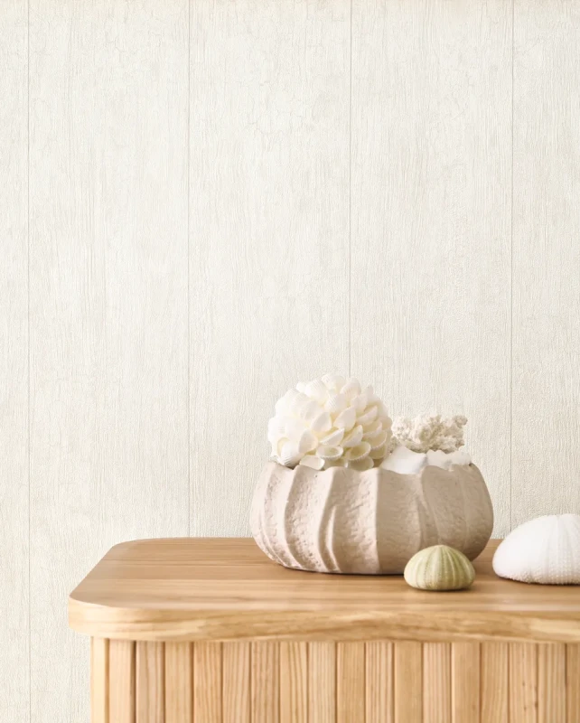 Beżowa tapeta imitująca deski Casadeco Seaside 25091106 Marina.webp