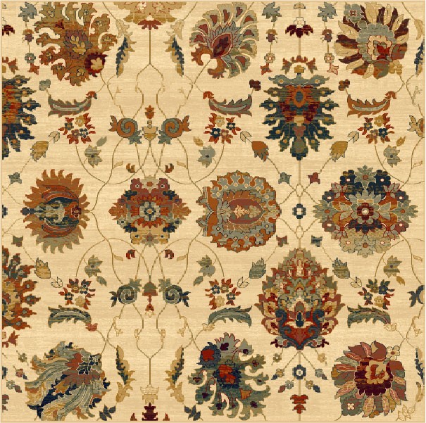 Dywan wełniany kwadrat Dywilan Omega Latica kremowy