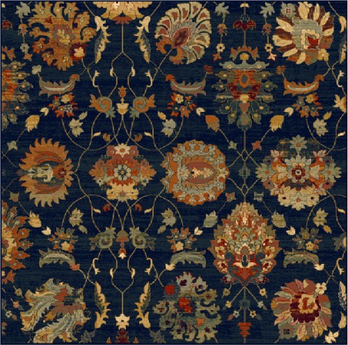 Dywan wełniany kwadrat Dywilan Omega Latica navy