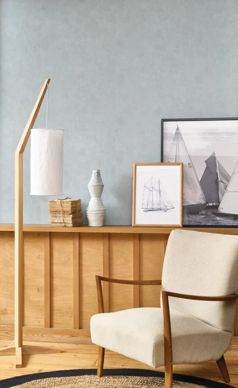 Niebieska tapeta nowoczesna do salonu Casadeco Seaside 201496202 Cote d'Opale.webp