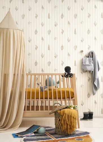 Tapeta dla dzieci w stylu morskim Casadeco Seaside 201521313 Noirmoutier.webp