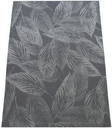 Dywan nowoczesny w liście Zurich 1925 szary - rzut ukośny