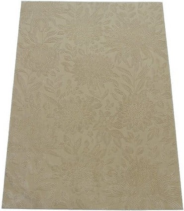 Dywan nowoczesny w kwiaty Zurich 1964 żółty - rzut ukośny