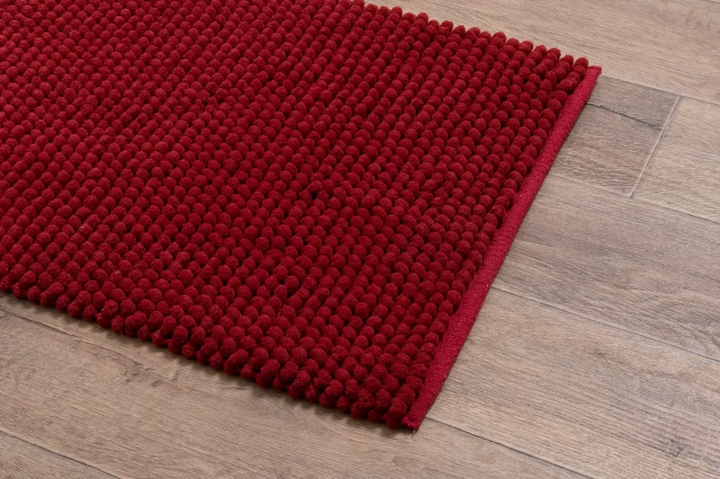 Dywanik łazienkowy Javo Premium czerwony - rzut z boku