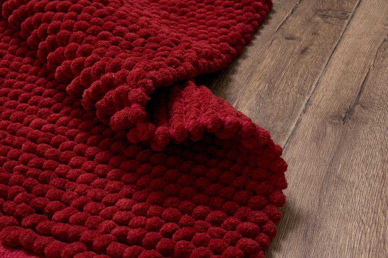 Dywanik łazienkowy Javo Premium czerwony - bok