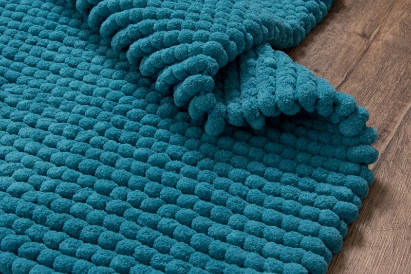 Dywanik łazienkowy Javo Premium turkusowy - bok