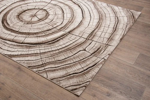 Dywan nowoczesny 3d Dywilan Luna Wood beżowy - rzut z boku