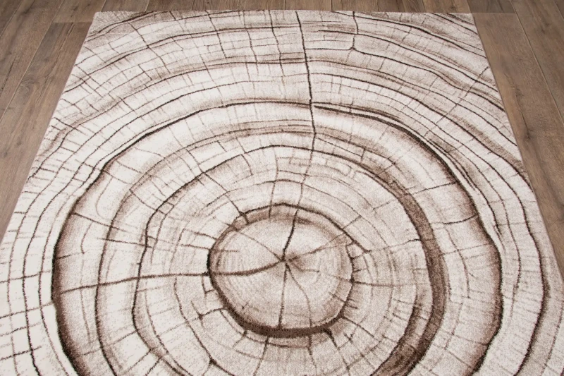 Dywan 3d Dywilan Luna Wood beżowy - rzut ukośny