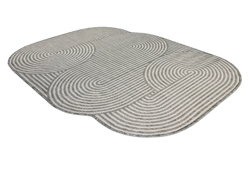 Dywan o nieregularnym kształcie Organic 1835 sizal Geometryczny ecru/szary