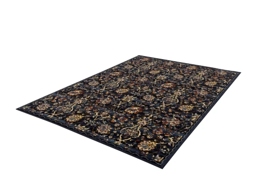 Rzut z boku na dywan tradycyjny wzór roślinny FD Optimal Medea granat