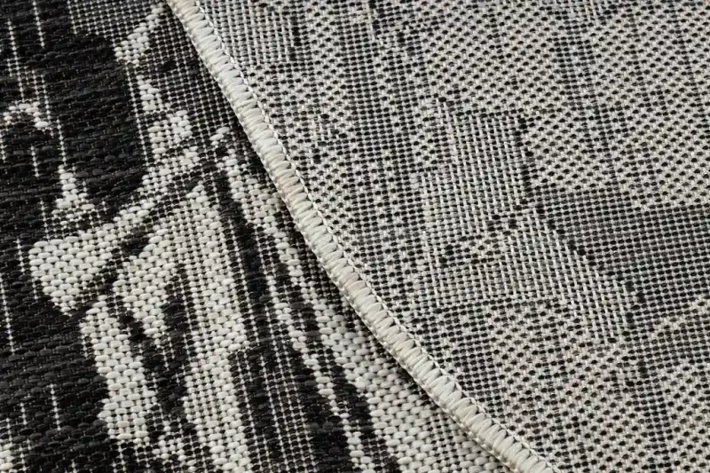 Spód dywanu 2735 sizal Organic Kwiaty ecru/czarny