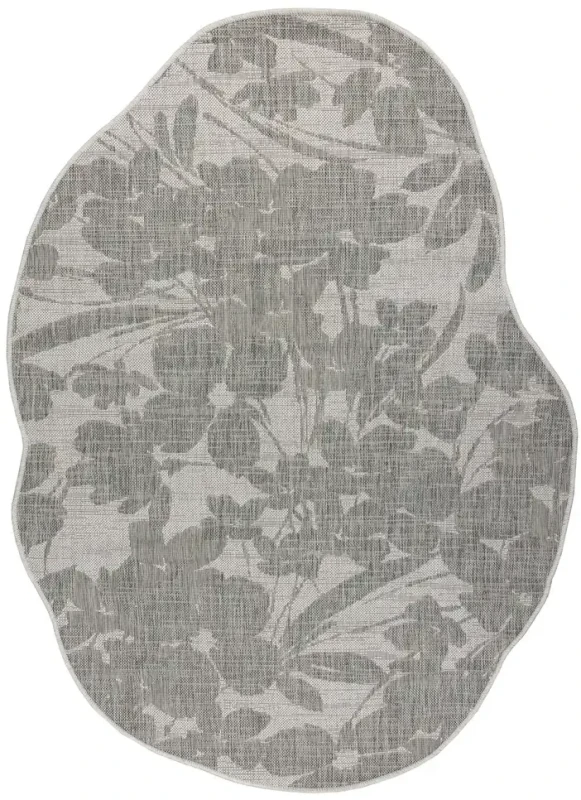 Dywan zewnętrzny Organic 2735 Sizal Kwiaty ecru/szary