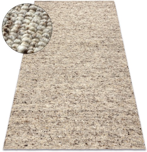 Dywan wełniany płaskotkany Nepal 1200 natural piaskowy - rzut ukośny