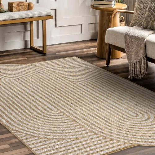 Dywan płaskotkany do salonu Organic 2131 sizal Geometryczny ecru/naturalny