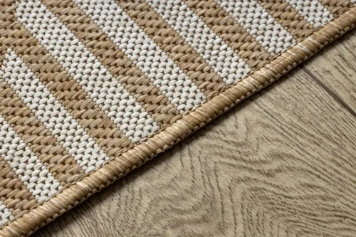 Dywan z obszyciem Organic 2131 sizal Geometryczny ecru/naturalny