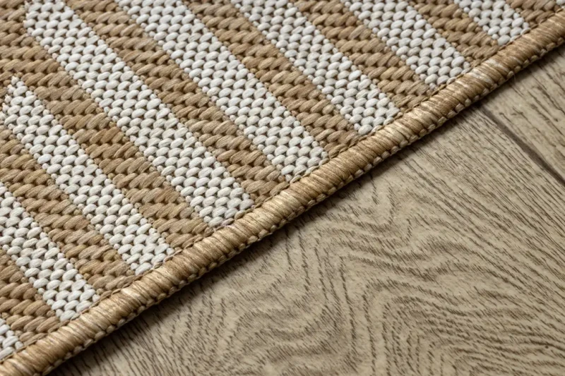 Dywan z obszyciem Organic 2131 sizal Geometryczny ecru/naturalny