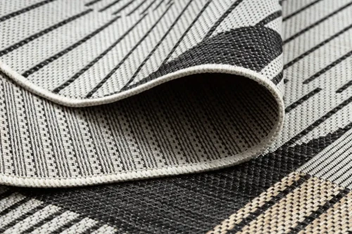 Dywan z płaskim runem  Organic 2769 sizal Geometryczny ecru/czarny