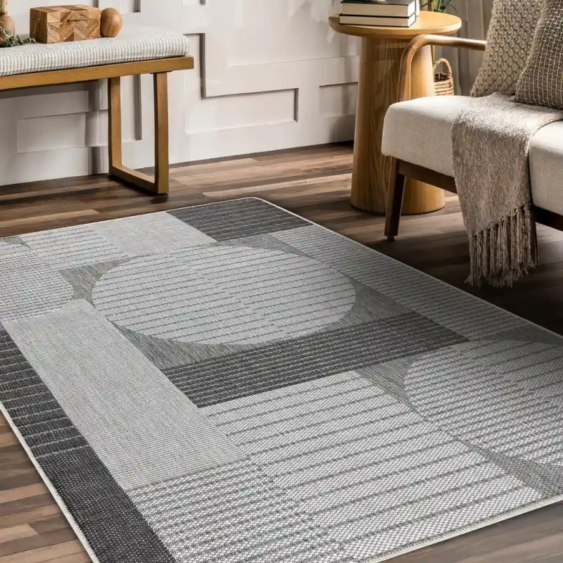 Dywan płaskotkany do salonu Organic 2769 sizal Geometryczny ecru/szary