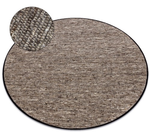 Dywan okrągły dwustronny wełniany Nepal 2100 natural ciemnoszary - rzut ukośny