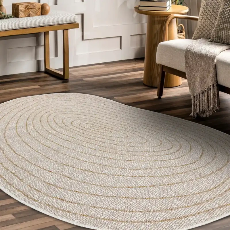 Dywan Indoor and Outdoor w salonie Organic 2743 sizal Kamień ecru /naturalny