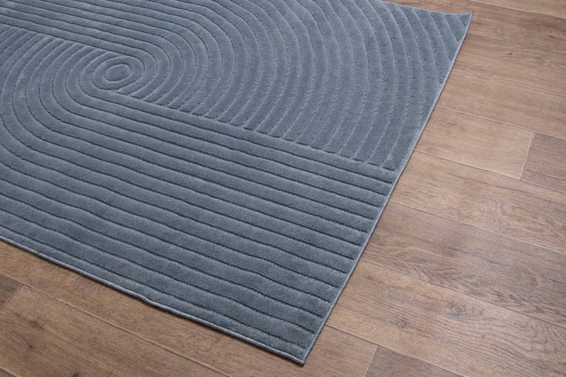 Na podłodze dywan art deco 3d Dywilan Juno 4 D801AZ denim