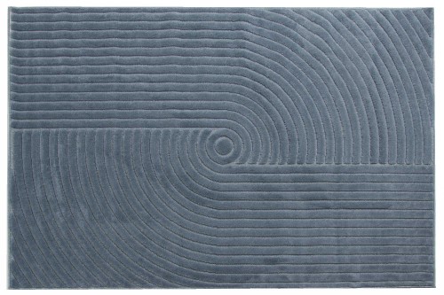 Rzut z boku dywanu art deco 3d Dywilan Juno 4 D801AZ denim