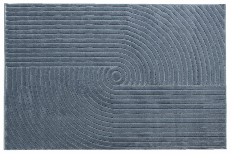 Rzut z boku dywanu art deco 3d Dywilan Juno 4 D801AZ denim