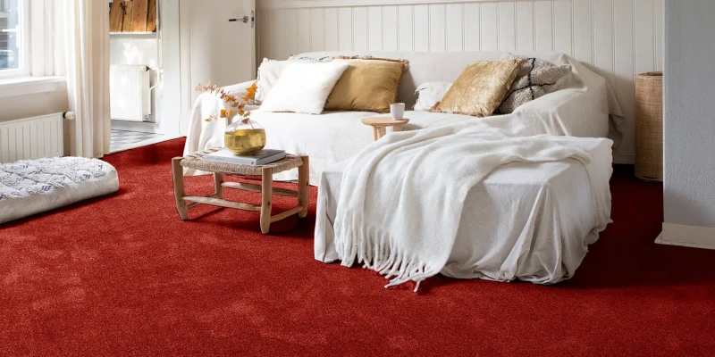 Wykładzina dywanowa do salonu czerwona AW Illusion 14