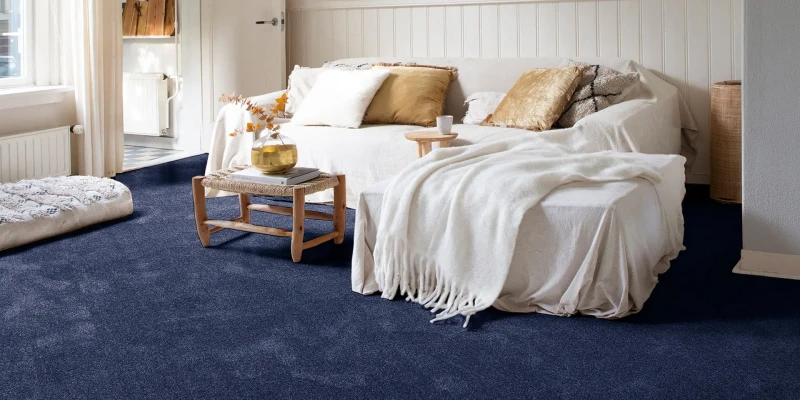 Wykładzina dywanowa do salonu AW Illusion 73 ciemnoniebieska