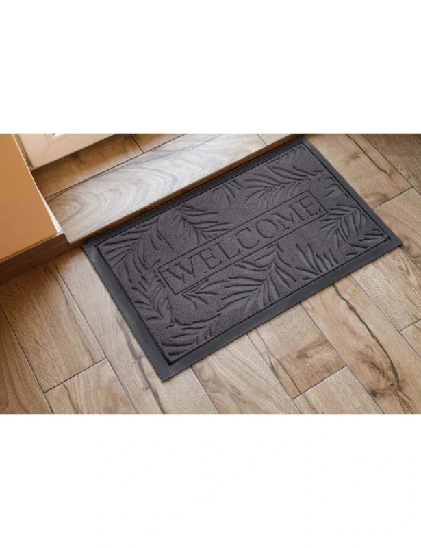 Wycieraczka podgumowana Tivoli Liście szary w korytarzu