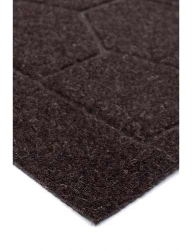 Struktura gęstej wycieraczki podgumowanej Roxi Heksagon brązowy