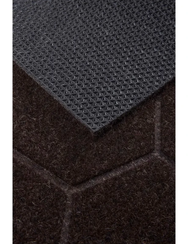 Struktura gęstej wycieraczki podgumowanej Roxi Heksagon brązowy