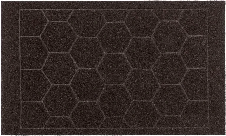 Wycieraczka podgumowana Roxi Heksagon brązowy