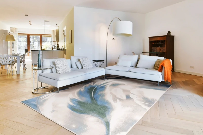 Dywan nowoczesny FD Sensi Kadnos malachit aranżacja