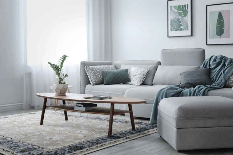 Dywan klasyczny FD Soft Abrera P lazur aranżacja