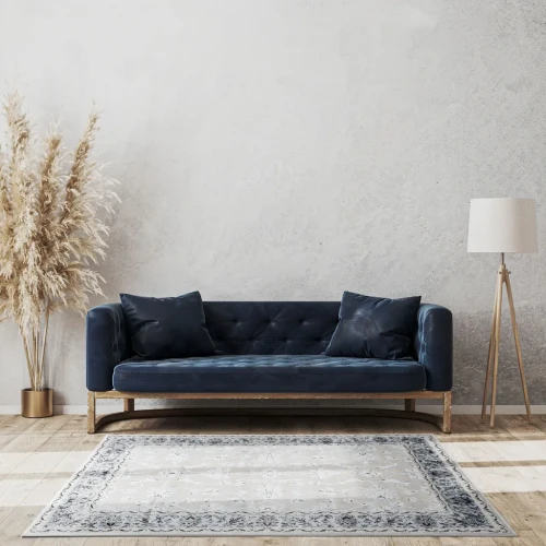 Dywan klasyczny FD Soft Abrera P lazur runo i obszycie aranżacja