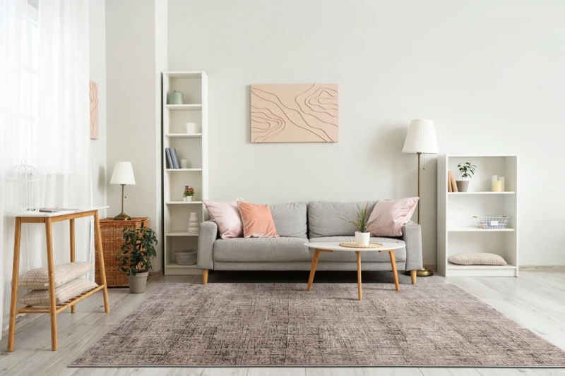 Dywan nowoczesny FD Soft Adano granit aranżacja