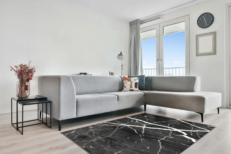 Dywan loft FD Soft Blacky P antracyt aranżacja