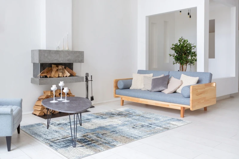 Dywan nowoczesny FD Soft Brando P lazur aranżacja